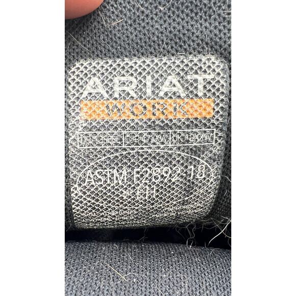 🤠 Ariat Work men 10.5EE Brown Leather Cowboy Boots – Pull-On Square Toe - Picture 8 of 8